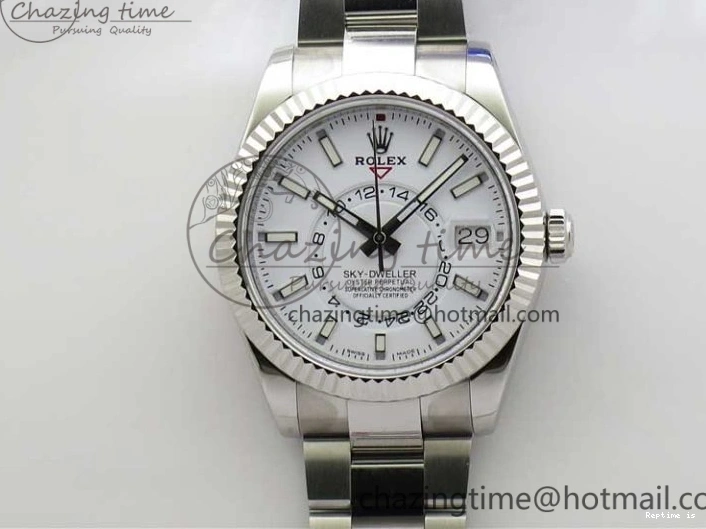 1218 Sky-Dweller 326934 SS Noob 1:1 Best Edition White Dial on SS Bracelet Asian 23J to TechFriendly 2880
